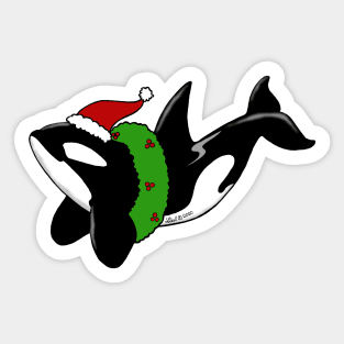 Christmas Killer Whale Sticker